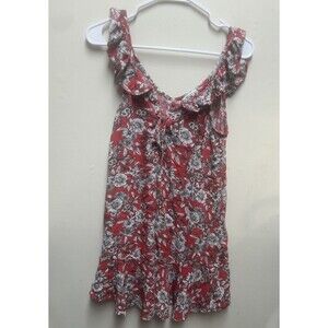American Eagle Red Floral sundress-above the knee, Size Medium Viscose